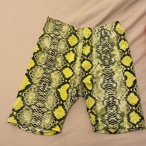 green small biker shorts